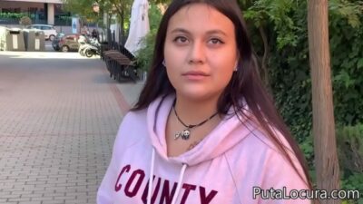 Innocent latina cute teen fucks for money