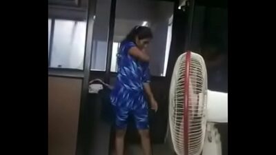 Indian sexy boobs office girl changing dress infront of her boss